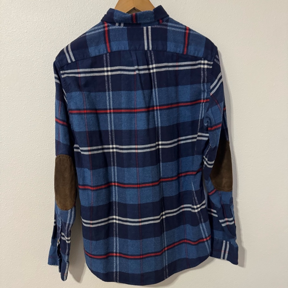 J Crew Elbow Patch Plaid Flannel Button Down Shir… - image 3